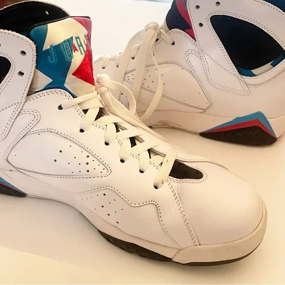 Jordan 7 Size 11 Retro Orion 2011 White & Blue 304775 105 Mid Top Sneakers Mens - Picture 7 of 8